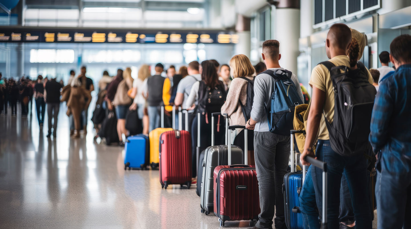 Vista ampia di un terminal traghetti italiano moderno con architettura pulita, grandi vetrate e luce naturale abbondante